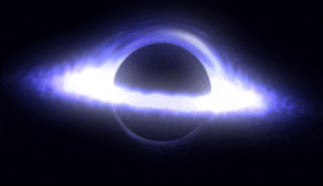a GIF of a rendered black hole animation